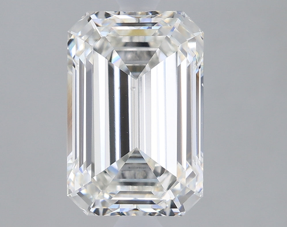 2.3 Carat Emerald Lab Diamond with  Cut Diamond in 14KT  view 1
