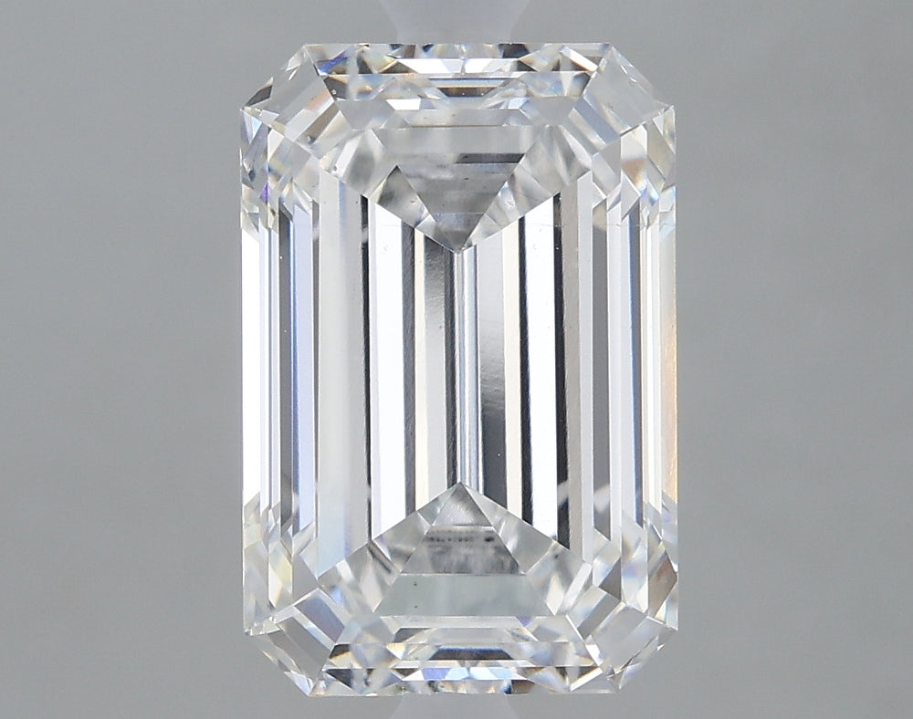 3.09 Carat Emerald Lab Diamond with  Cut Diamond in 14KT  view 1
