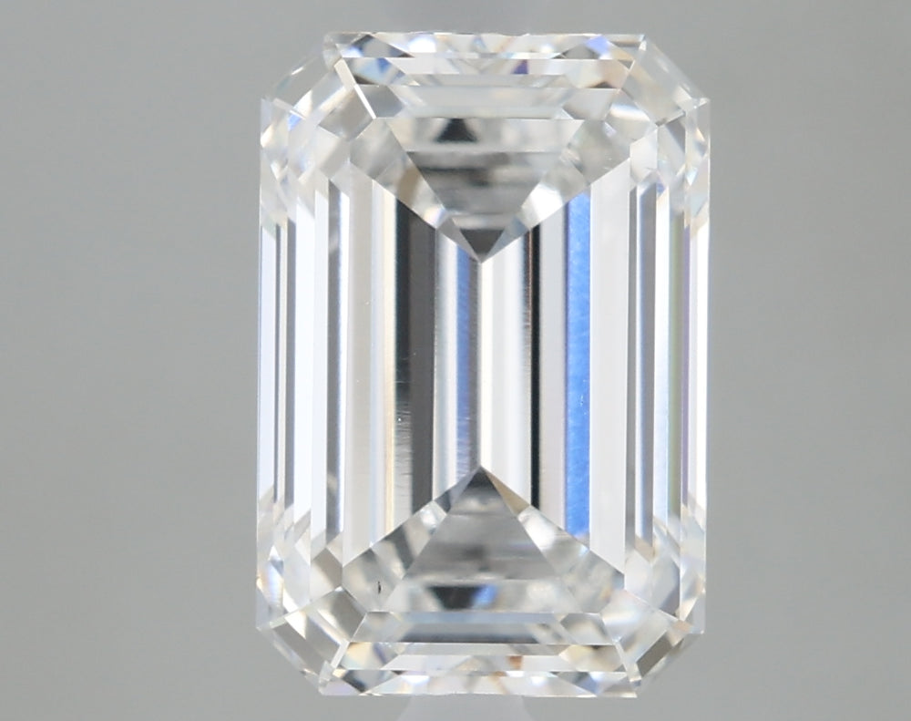 2.67 Carat Emerald Lab Diamond with  Cut Diamond in 14KT  view 1
