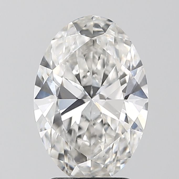 2.57 Carat Oval Lab Diamond with  Cut Diamond in 14KT  view 1
