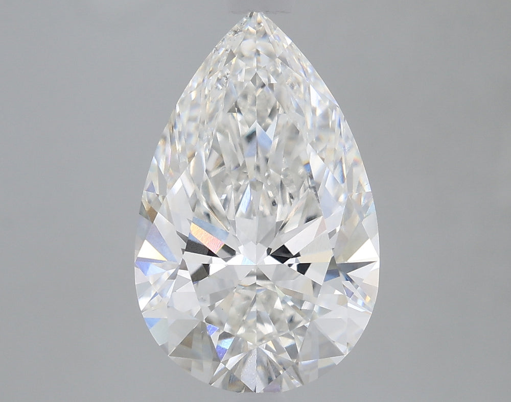 2.54 Carat Pear Lab Diamond with  Cut Diamond in 14KT  view 1
