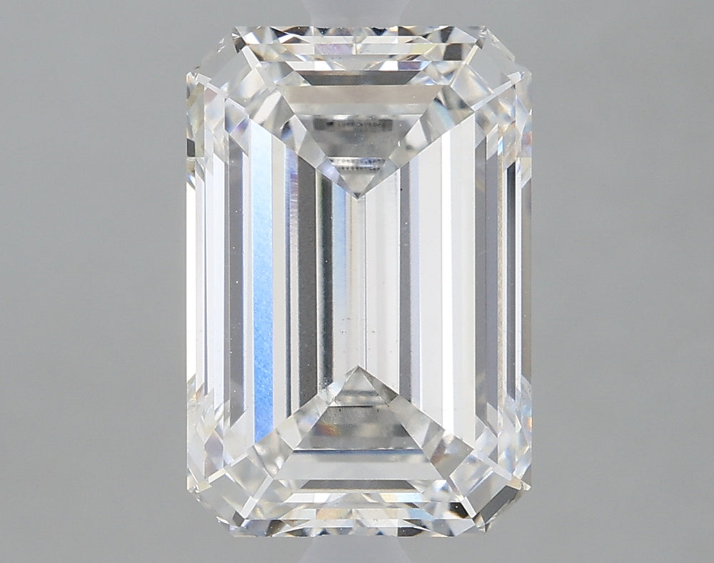 3.05 Carat Emerald Lab Diamond with  Cut Diamond in 14KT  view 1
