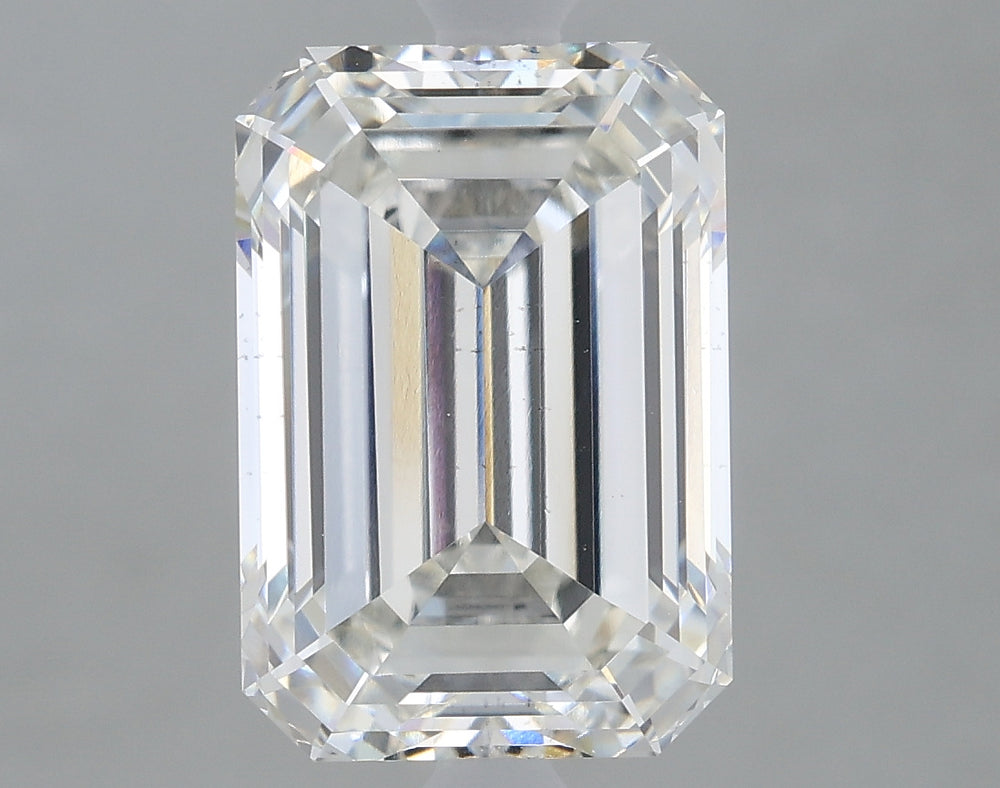 3.23 Carat Emerald Lab Diamond with  Cut Diamond in 14KT  view 1
