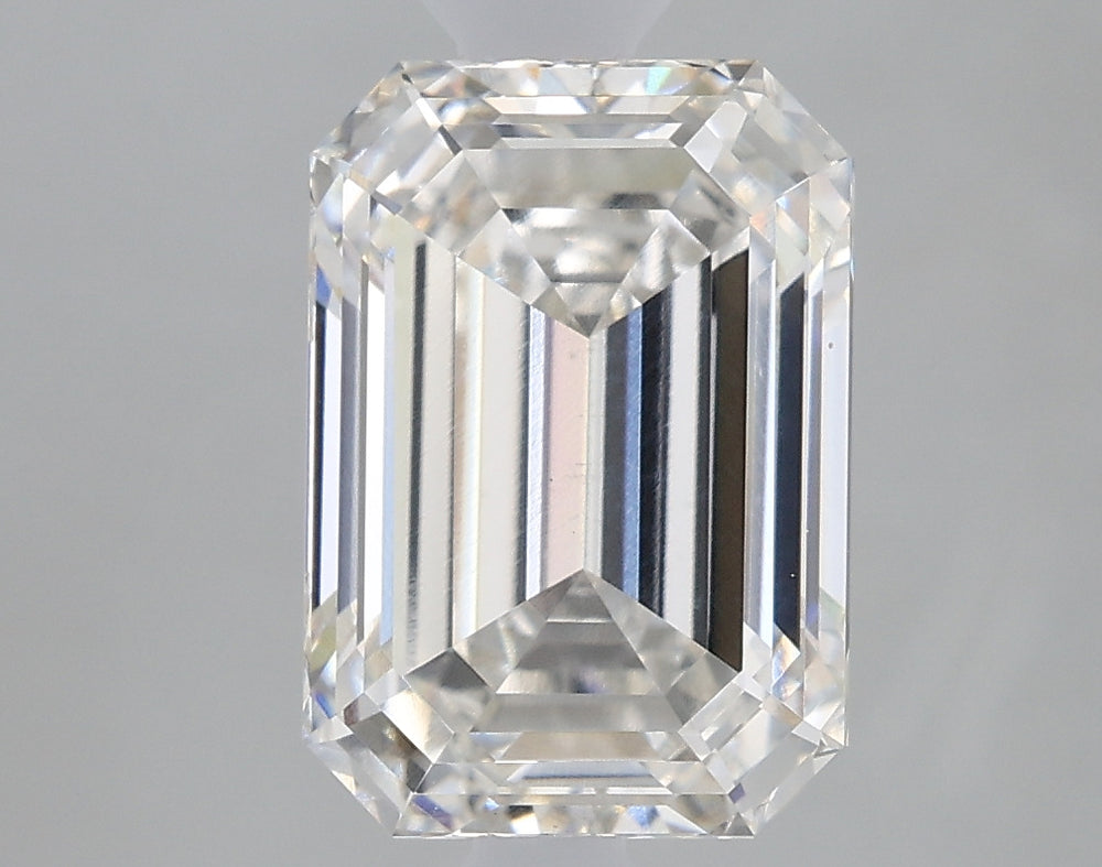 2.54 Carat Emerald Lab Diamond with  Cut Diamond in 14KT  view 1

