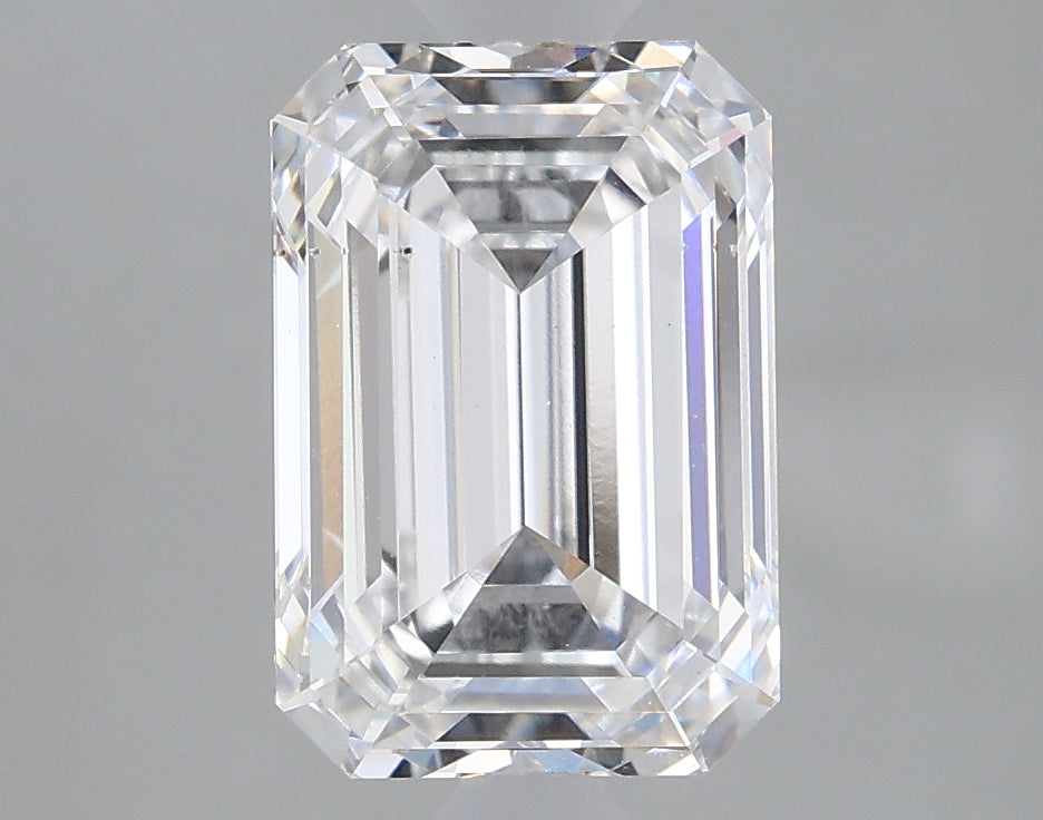 2.06 Carat Emerald Lab Diamond with  Cut Diamond in 14KT  view 1
