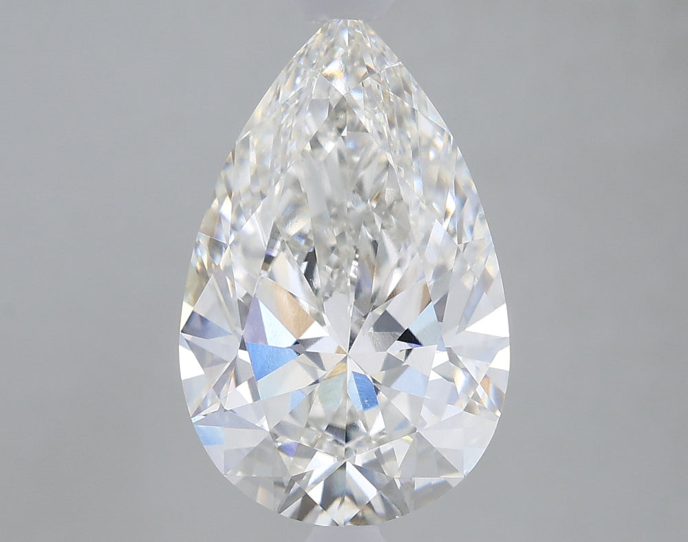 3.24 Carat Pear Lab Diamond with  Cut Diamond in 14KT  view 1
