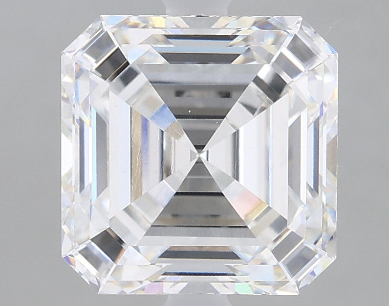3.09 Carat Asscher Lab Diamond with  Cut Diamond in 14KT  view 1
