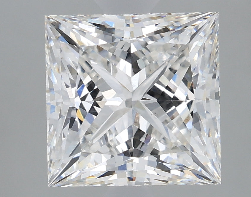 2.66 Carat Princess Lab Diamond with  Cut Diamond in 14KT  view 1
