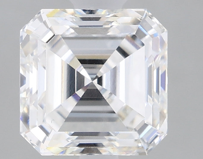 1.66 Carat Asscher Lab Diamond with  Cut Diamond in 14KT  view 1
