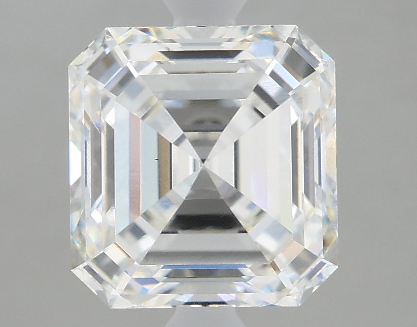 3.0 Carat Asscher Lab Diamond with  Cut Diamond in 14KT  view 1
