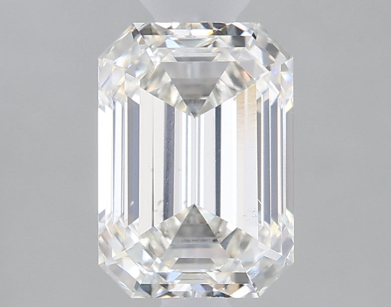 1.3 Carat Emerald Lab Diamond with  Cut Diamond in 14KT  view 1
