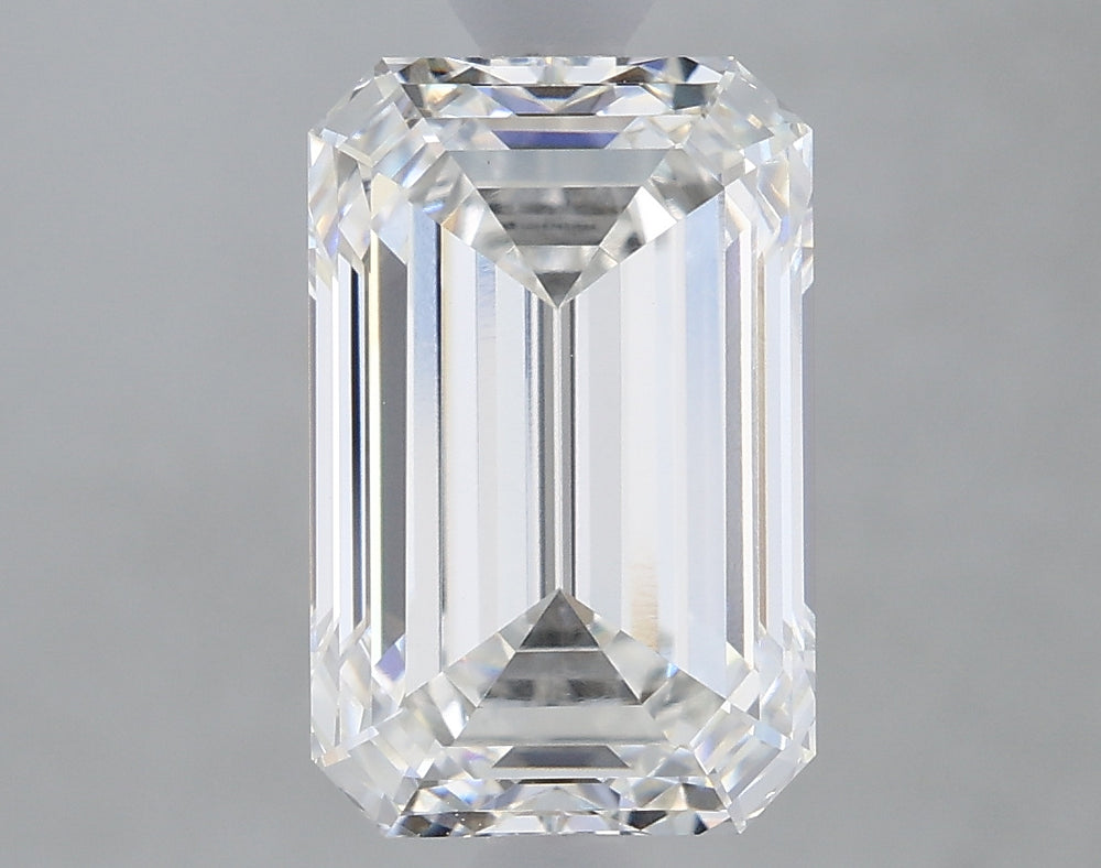 2.66 Carat Emerald Lab Diamond with  Cut Diamond in 14KT  view 1
