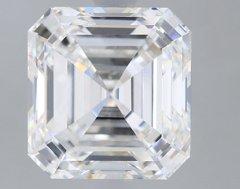 2.46 Carat Asscher Lab Diamond with  Cut Diamond in 14KT  view 1
