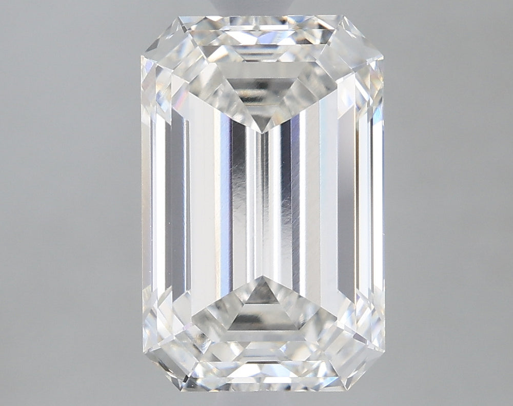 2.71 Carat Emerald Lab Diamond with  Cut Diamond in 14KT  view 1
