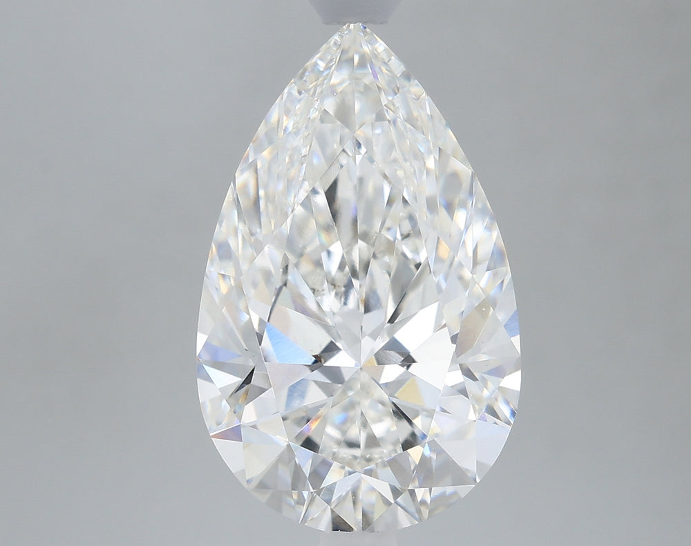 3.67 Carat Pear Lab Diamond with  Cut Diamond in 14KT  view 1
