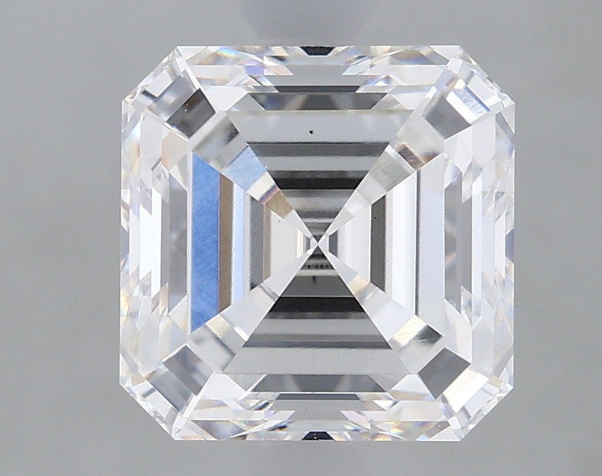 2.22 Carat Asscher Lab Diamond with  Cut Diamond in 14KT  view 1
