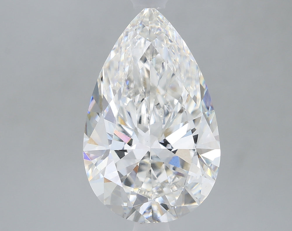 2.73 Carat Pear Lab Diamond with  Cut Diamond in 14KT  view 1
