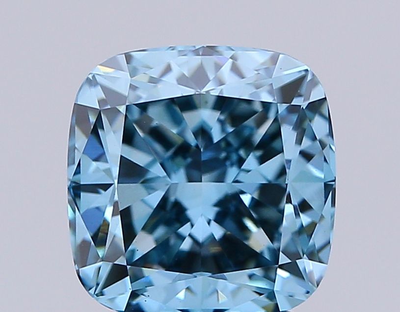 2.73 Carat Cushion Lab Diamond with  Cut Diamond in 14KT  view 1
