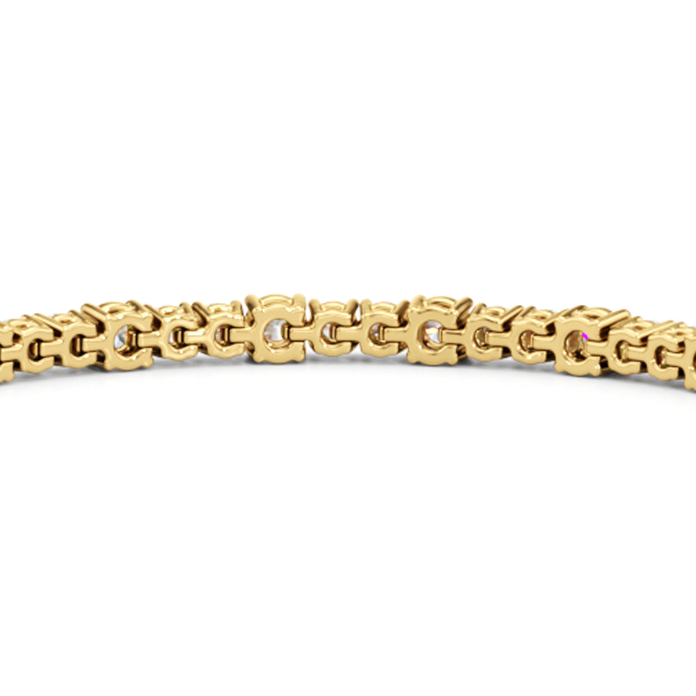 Round Sequenced Tennis Bracelet with 4 Cut Diamond in 14KT Yellow Gold view 8
