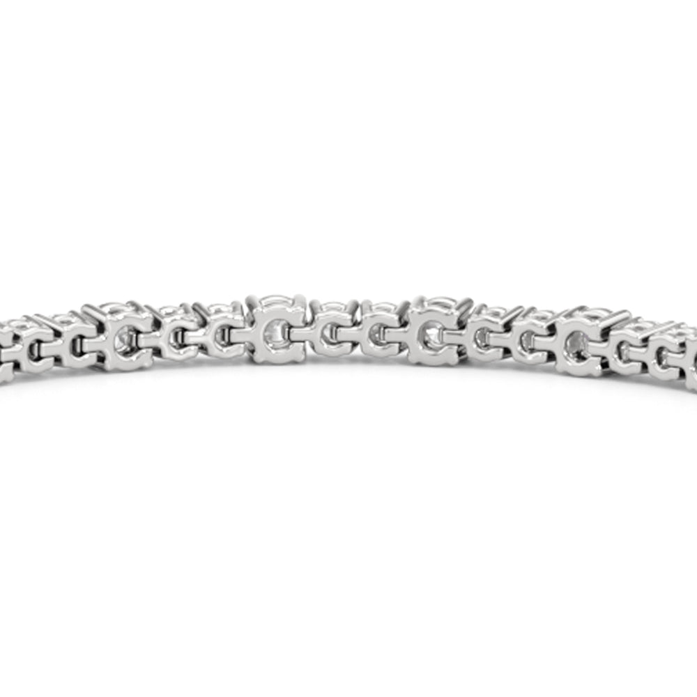 Round Sequenced Tennis Bracelet with 4 Cut Diamond in 14KT White Gold view 8
