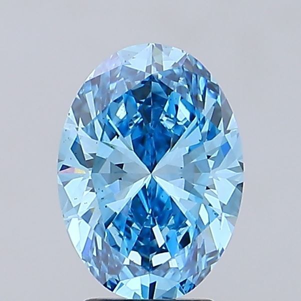 3.02 Carat Oval Lab Diamond with  Cut Diamond in 14KT  view 1
