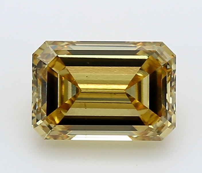 1.64 Carat Emerald Lab Diamond with  Cut Diamond in 14KT  view 1
