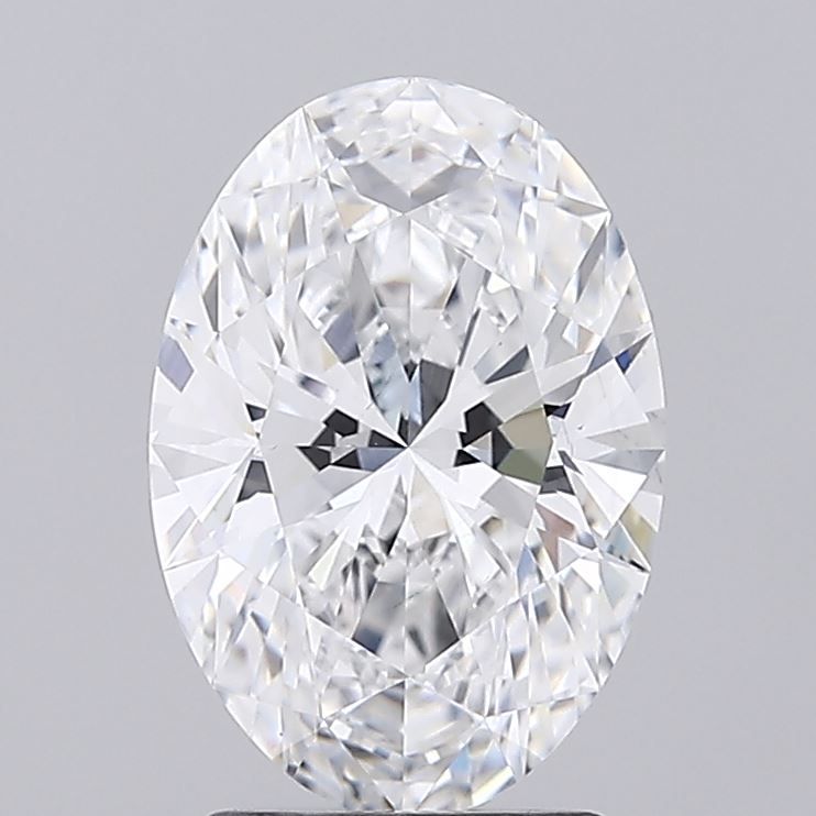 2.56 Carat Oval Lab Diamond with  Cut Diamond in 14KT  view 1
