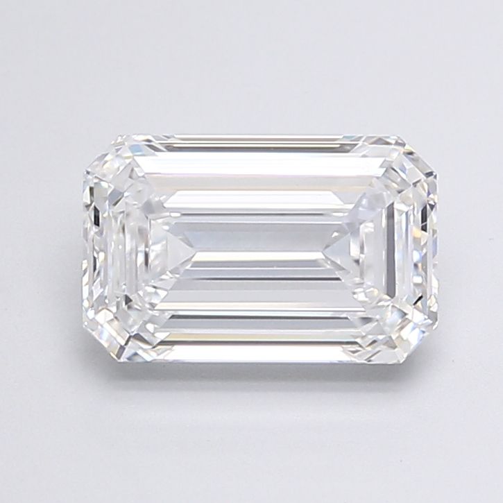 3.21 Carat Emerald Lab Diamond with  Cut Diamond in 14KT  view 1
