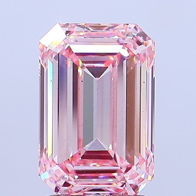 2.72 Carat Emerald Lab Diamond with  Cut Diamond in 14KT  view 1

