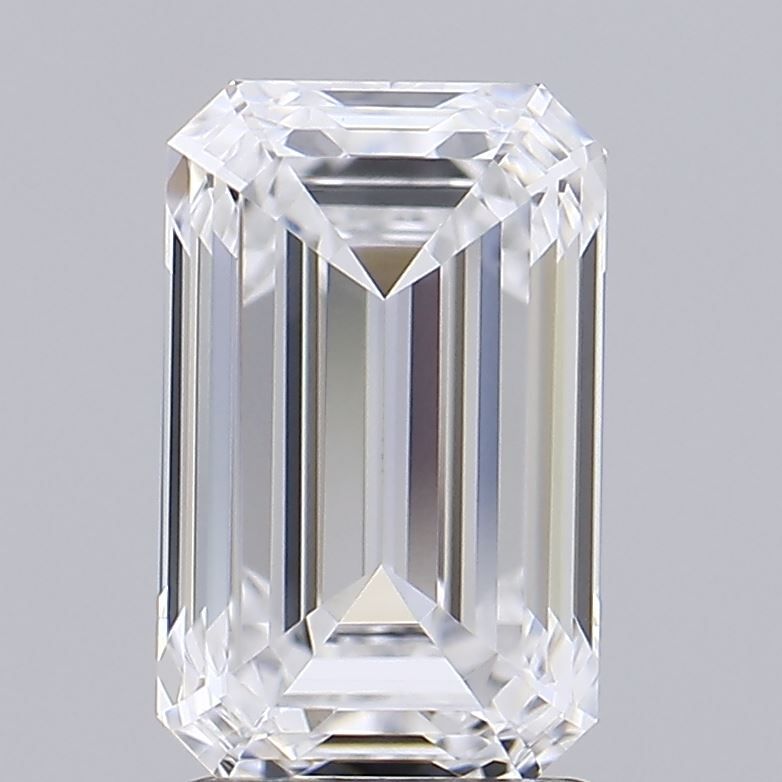 2.11 Carat Emerald Lab Diamond with  Cut Diamond in 14KT  view 1
