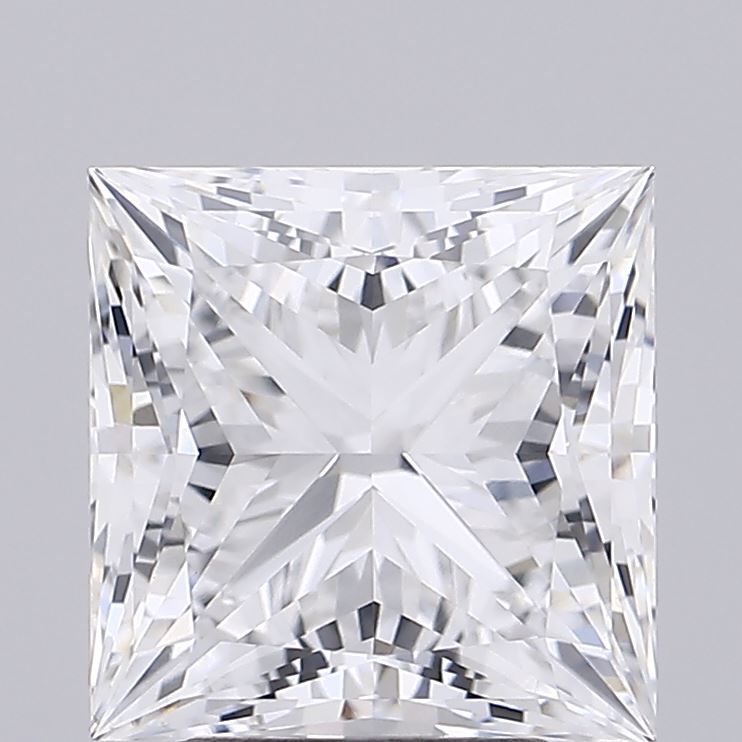 3.2 Carat Princess Lab Diamond with  Cut Diamond in 14KT  view 1
