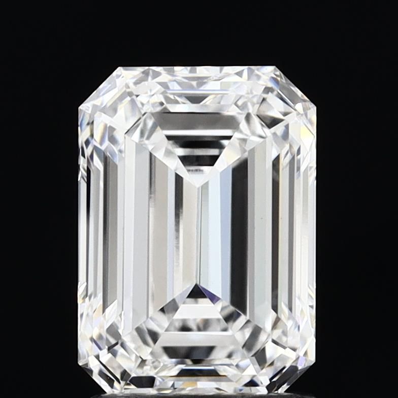2.0 Carat Emerald Lab Diamond with  Cut Diamond in 14KT  view 1
