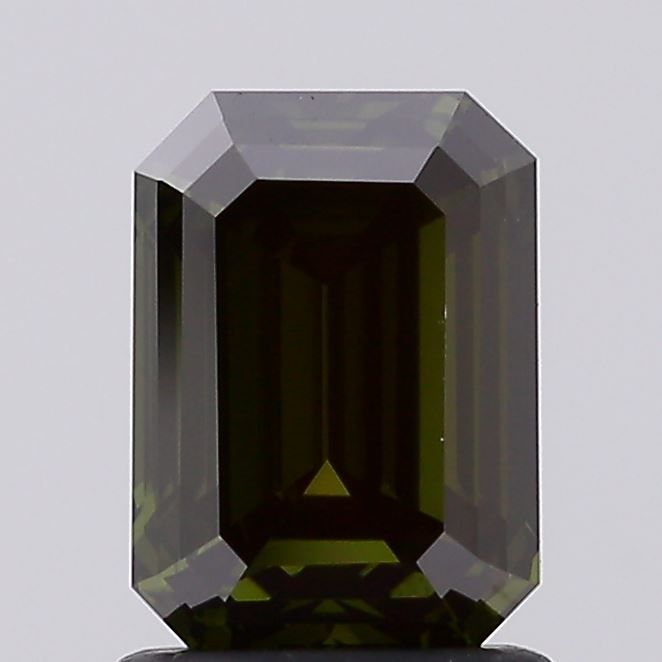 1.5 Carat Emerald Lab Diamond with  Cut Diamond in 14KT  view 1
