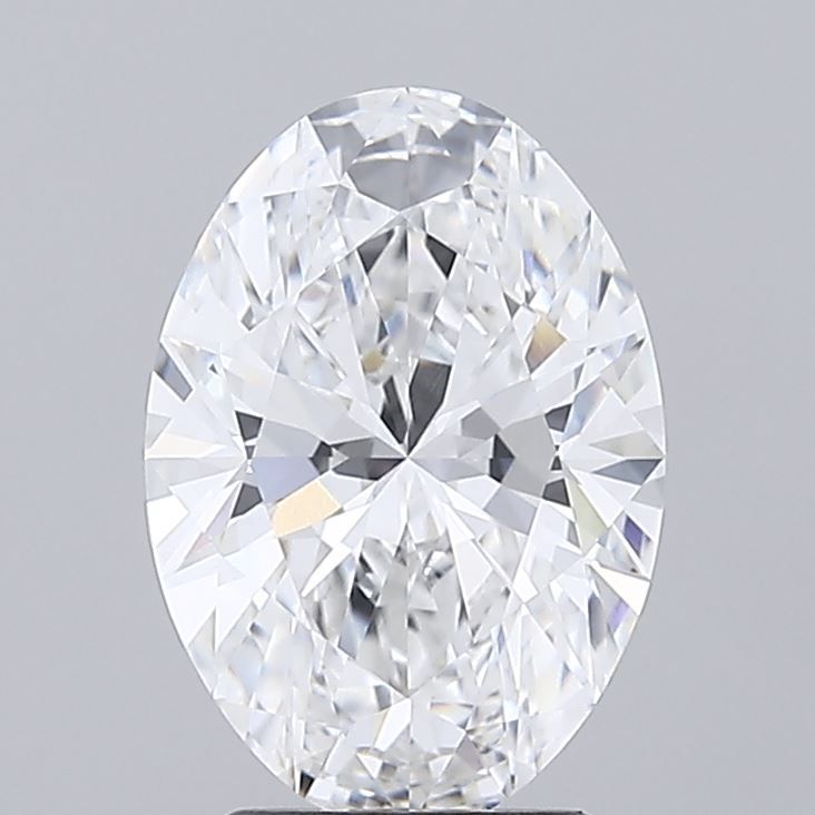 3.0 Carat Oval Lab Diamond with  Cut Diamond in 14KT  view 1
