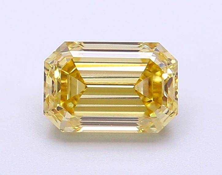 1.5 Carat Emerald Lab Diamond with  Cut Diamond in 14KT  view 1
