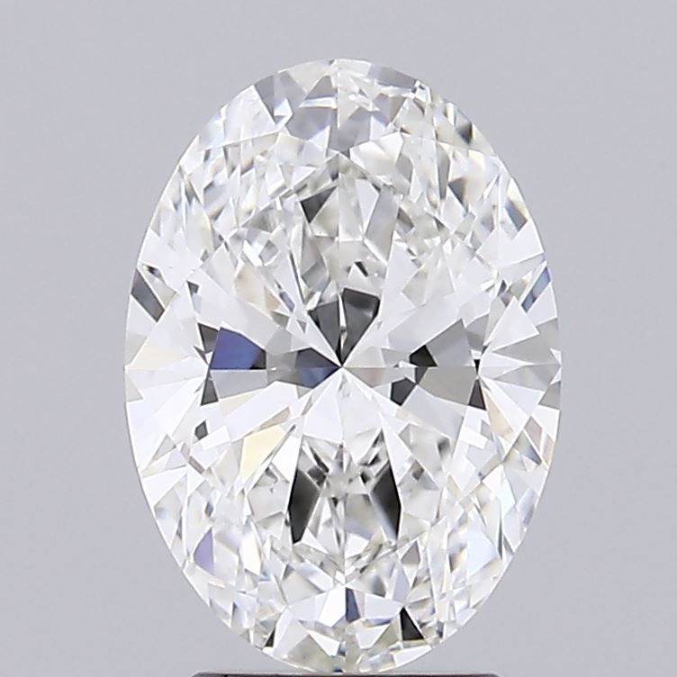 2.57 Carat Oval Lab Diamond with  Cut Diamond in 14KT  view 1
