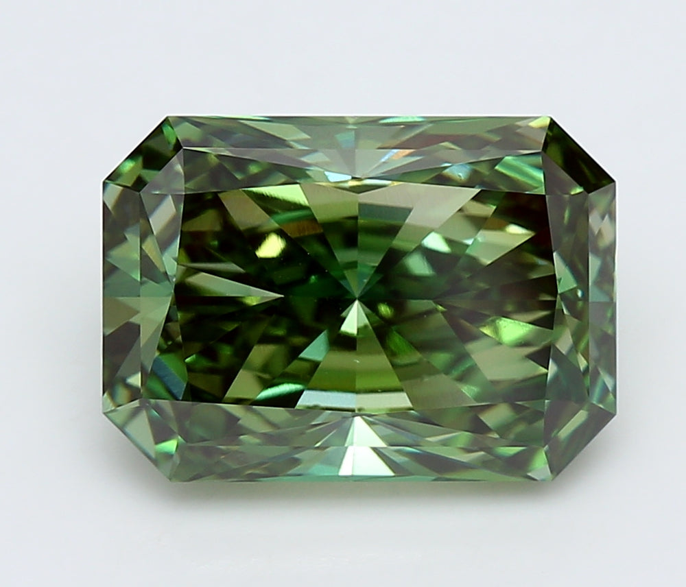 5.01 Carat Radiant Lab Diamond with  Cut Diamond in 14KT  view 1
