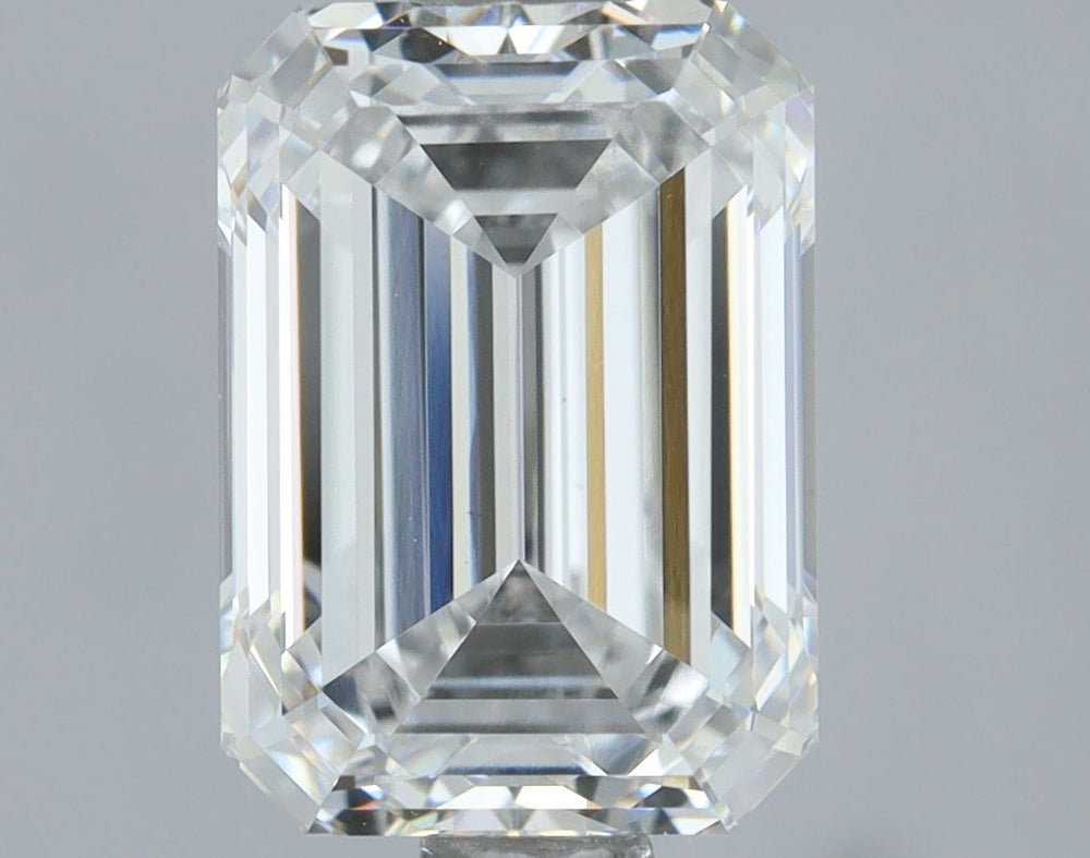 1.5 Carat Emerald Lab Diamond with  Cut Diamond in 14KT  view 1
