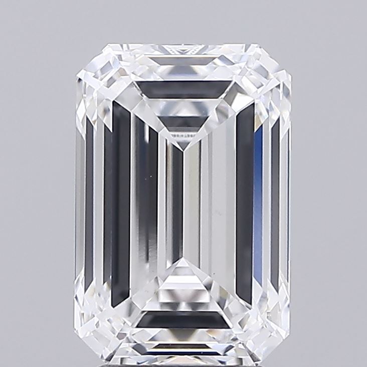 4.2 Carat Emerald Lab Diamond with  Cut Diamond in 14KT  view 1
