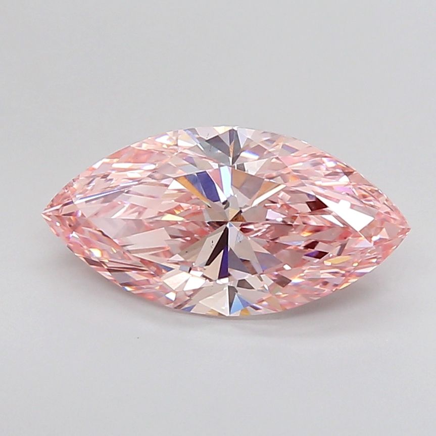 3.01 Carat Marquise Lab Diamond with  Cut Diamond in 14KT  view 1
