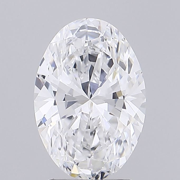 2.45 Carat Oval Lab Diamond with  Cut Diamond in 14KT  view 1
