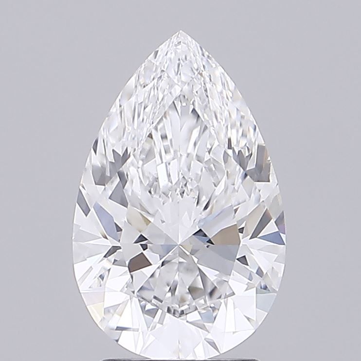 2.51 Carat Pear Lab Diamond with  Cut Diamond in 14KT  view 1
