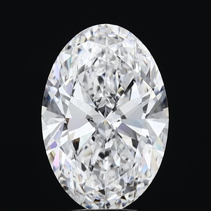3.0 Carat Oval Lab Diamond with  Cut Diamond in 14KT  view 1
