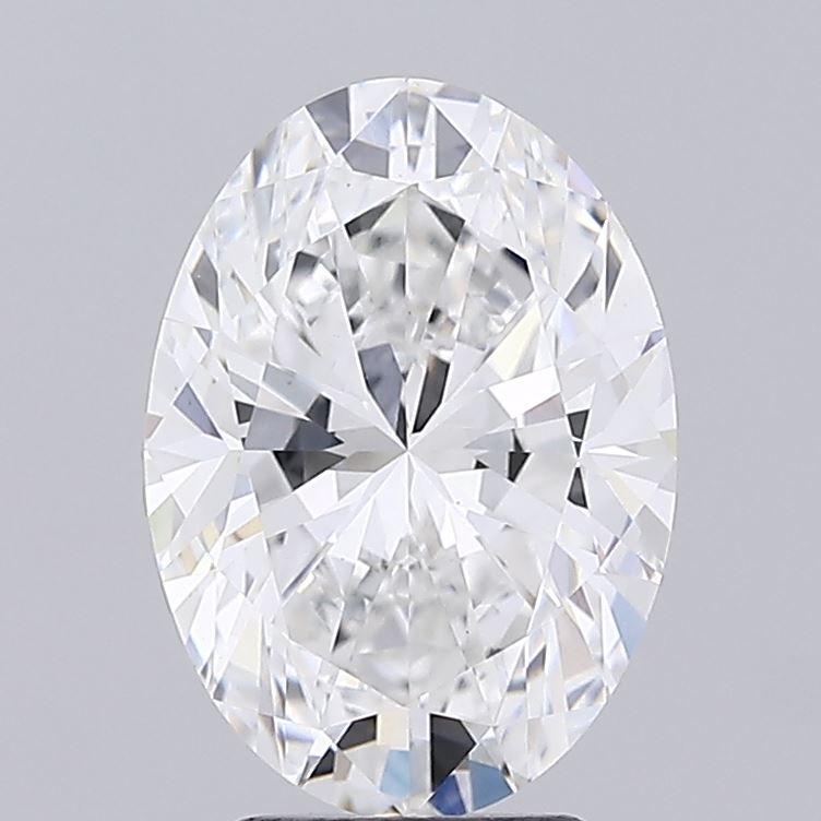 3.5 Carat Oval Lab Diamond with  Cut Diamond in 14KT  view 1
