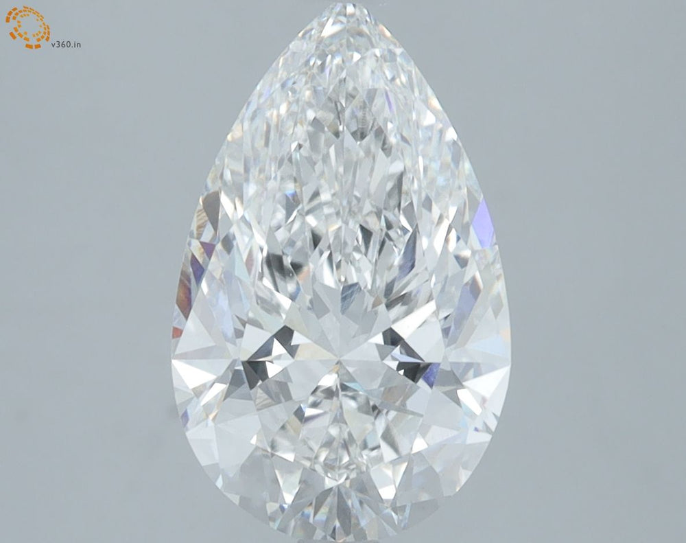 3.05 Carat Pear Lab Diamond with  Cut Diamond in 14KT  view 1
