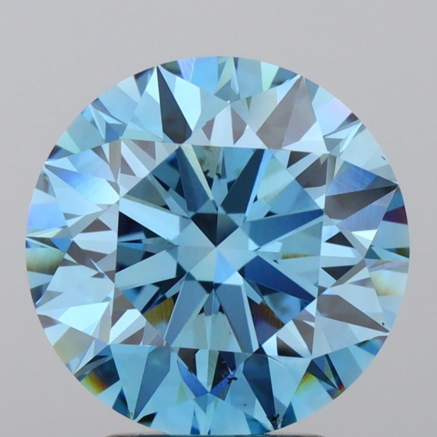 2.96 Carat Round Lab Diamond with  Cut Diamond in 14KT  view 1

