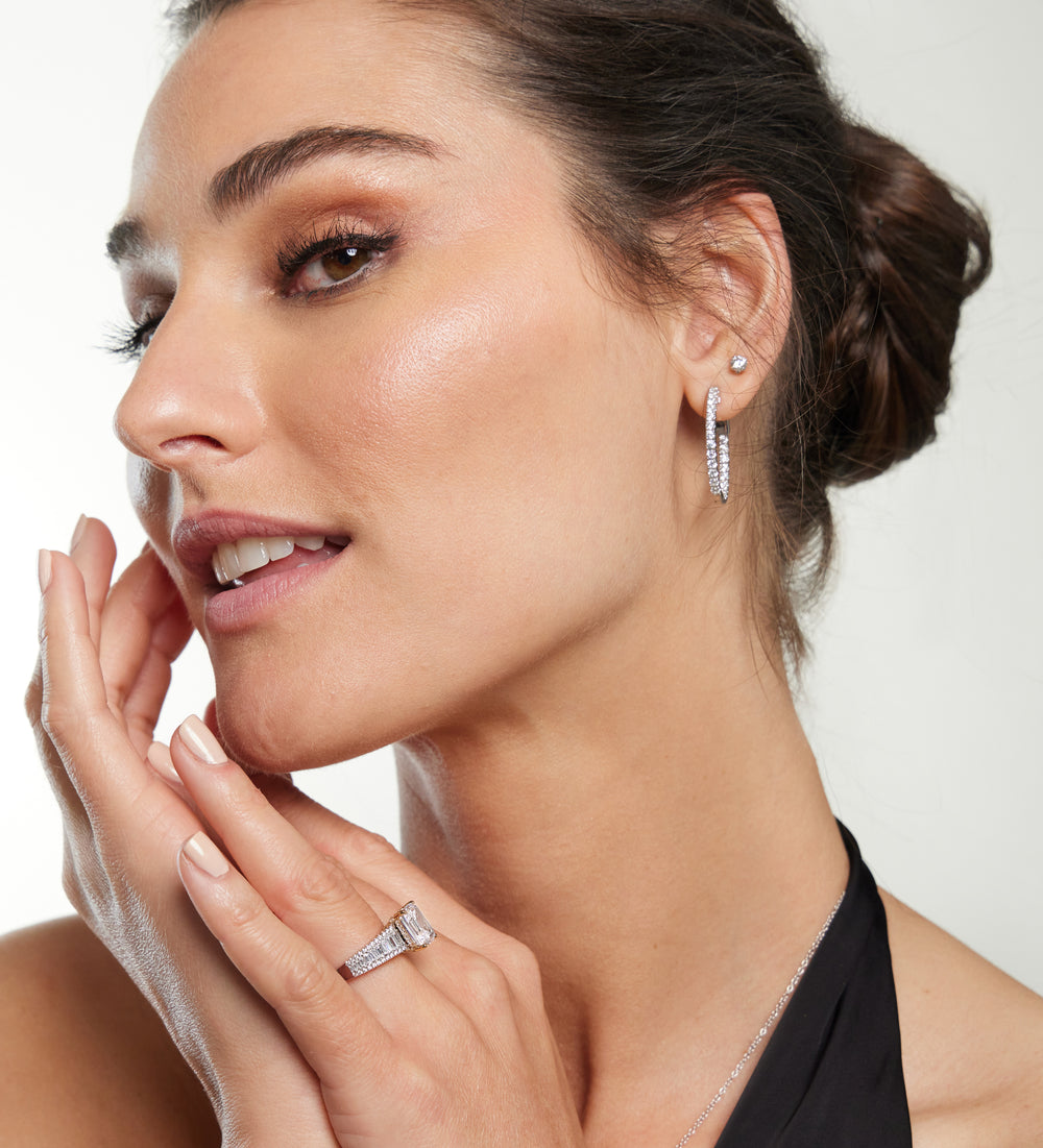 Model Wearing The Tribeca Ring with Lab Grown Diamond view