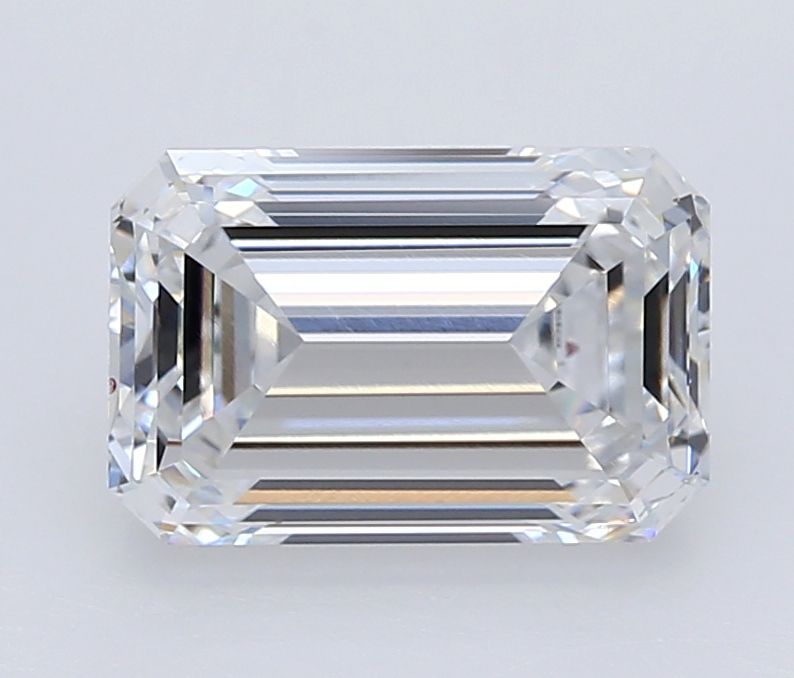 2.02 Carat Emerald Lab Diamond with  Cut Diamond in 14KT  view 1

