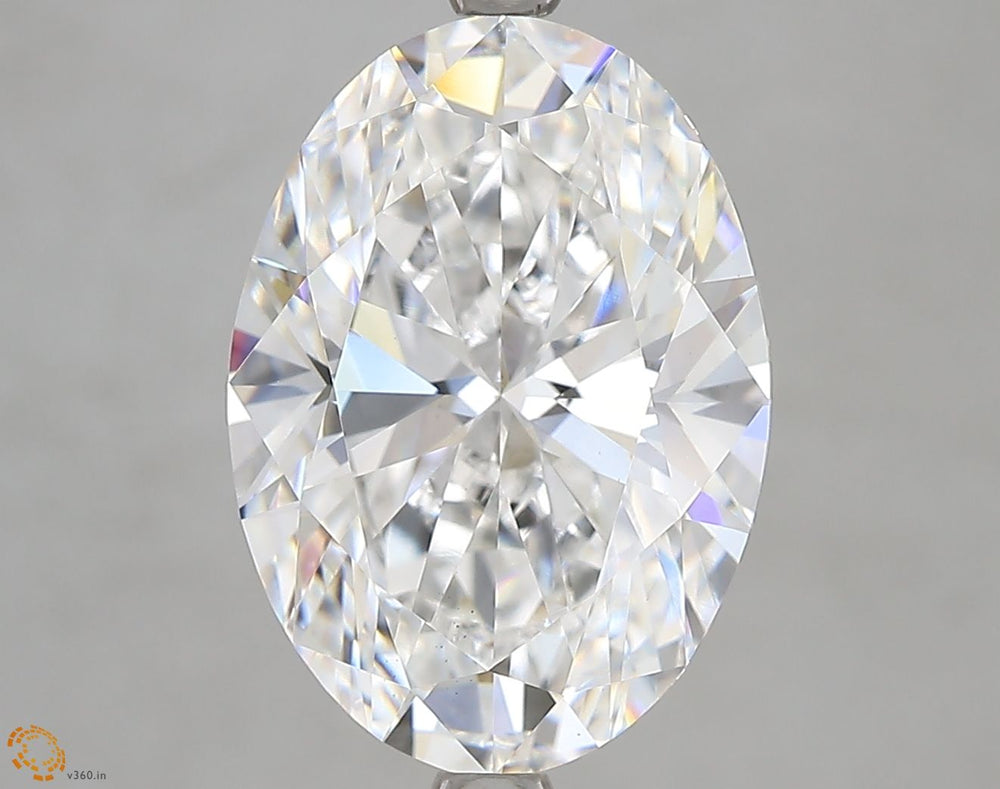 5.01 Carat Oval Lab Diamond with  Cut Diamond in 14KT  view 1
