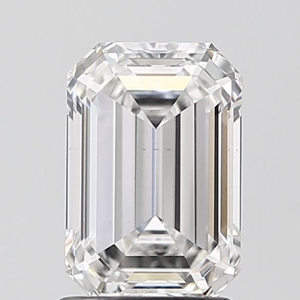 1.62 Carat Emerald Lab Diamond with  Cut Diamond in 14KT  view 1
